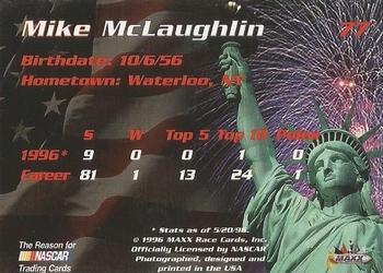 1996 Maxx Made in America #77 Mike McLaughlin Back
