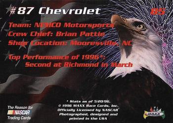 1996 Maxx Made in America #85 #87 Chevrolet BGN Back