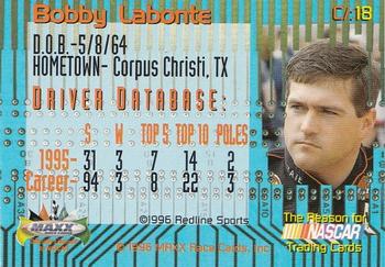 1996 Maxx Odyssey #C/:18 Bobby Labonte Back