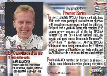 1996 Maxx Premier Series #NNO Ricky Craven Back