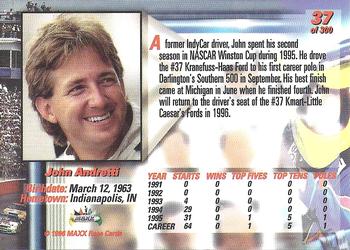 1996 Maxx Premier Series #37 John Andretti Back