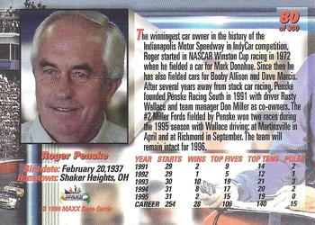 1996 Maxx Premier Series #80 Roger Penske Back
