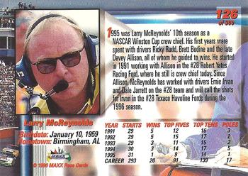 1996 Maxx Premier Series #126 Larry McReynolds Back