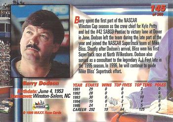 1996 Maxx Premier Series #145 Barry Dodson Back
