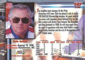 1996 Maxx Premier Series #147 Dale Inman Back