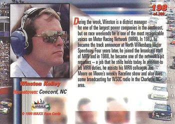 1996 Maxx Premier Series #198 Winston Kelley Back