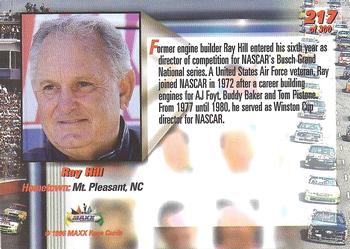 1996 Maxx Premier Series #217 Ray Hill Back