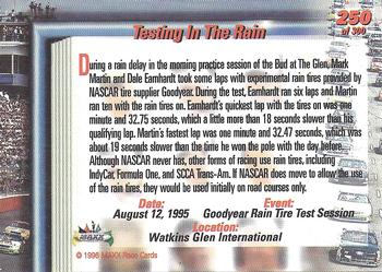 1996 Maxx Premier Series #250 Testing in the Rain Back