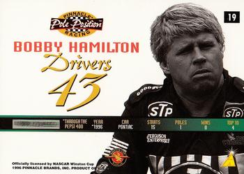 1996 Pinnacle Pole Position #19 Bobby Hamilton Back