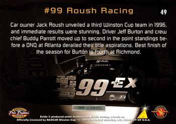 1996 Pinnacle Pole Position #49 Jeff Burton's Car Back