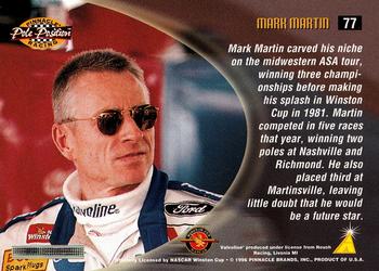 1996 Pinnacle Pole Position #77 Mark Martin Back