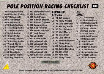 1996 Pinnacle Pole Position #100 Gary Miller Back