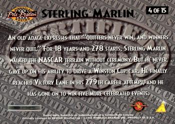 1996 Pinnacle Pole Position - Certified Strong #4 Sterling Marlin Back