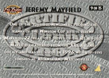 1996 Pinnacle Pole Position - Certified Strong #9 Jeremy Mayfield Back
