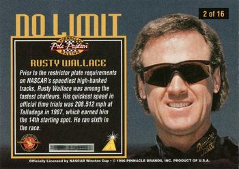 1996 Pinnacle Pole Position - No Limit #2 Rusty Wallace Back