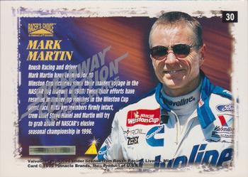 1996 Pinnacle Racer's Choice - Speedway Collection Artist's Proof #30 Mark Martin's Car Back
