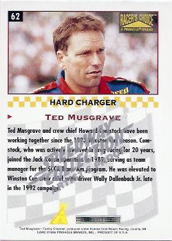 1996 Pinnacle Racer's Choice - Speedway Collection Artist's Proof #62 Ted Musgrave Back
