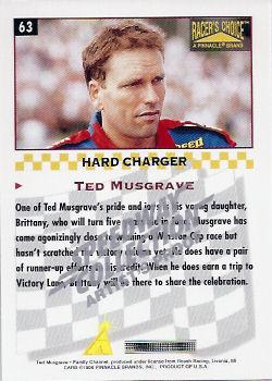 1996 Pinnacle Racer's Choice - Speedway Collection Artist's Proof #63 Ted Musgrave Back