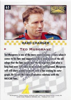 1996 Pinnacle Racer's Choice - Speedway Collection Artist's Proof #65 Ted Musgrave Back