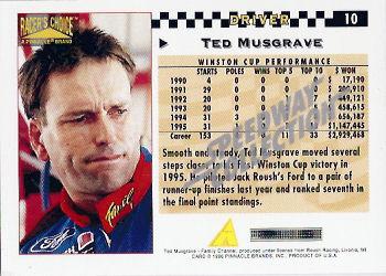 1996 Pinnacle Racer's Choice - Speedway Collection #10 Ted Musgrave Back