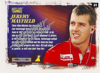 1996 Pinnacle Racer's Choice - Speedway Collection #49 Jeremy Mayfield's Car Back