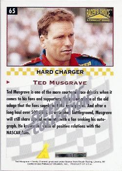 1996 Pinnacle Racer's Choice - Speedway Collection #65 Ted Musgrave Back
