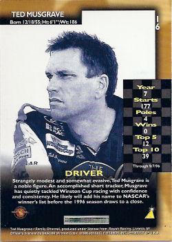 1996 Pinnacle - Artist's Proof #16 Ted Musgrave Back