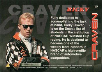 1996 Pinnacle - Checkered Flag #12 Ricky Craven Back