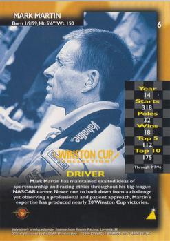 1996 Pinnacle - Winston Cup Collection #6 Mark Martin Back
