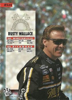 1996 Press Pass - Checkered Flags #CF6 Rusty Wallace Back