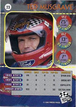 1996 Press Pass - Cup Chase Foil Prizes #23 Ted Musgrave Back