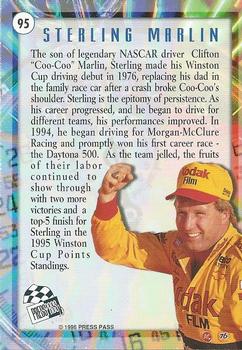 1996 Press Pass - Scorchers #95 Sterling Marlin Back
