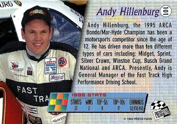 1996 Press Pass - Scorchers #101 Andy Hillenburg Back