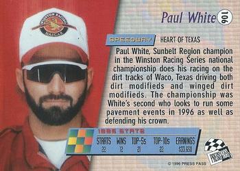 1996 Press Pass - Scorchers #106 Paul White Back
