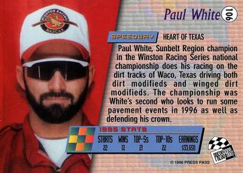 1996 Press Pass - Torquers #106 Paul White Back