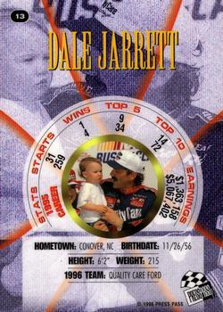 1996 Press Pass Premium - Holofoil #13 Dale Jarrett Back