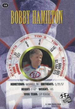 1996 Press Pass Premium - Holofoil #14 Bobby Hamilton Back