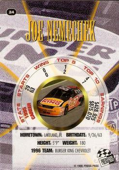 1996 Press Pass Premium - Holofoil #24 Joe Nemechek Back