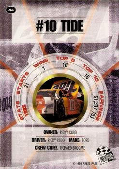 1996 Press Pass Premium - Holofoil #44 Ricky Rudd's Car Back