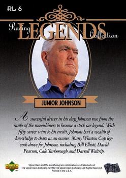 1996 Upper Deck - Racing Legends Collection #RL 6 Junior Johnson Back
