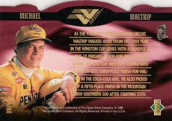 1996 Upper Deck - Virtual Velocity Gold #VV14 Michael Waltrip Back