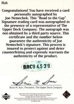 1996 Upper Deck Road to the Cup - Autographs #H26 Joe Nemechek Back