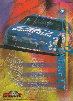 1996 Wheels Crown Jewels Elite - Topaz (Retail, Blue) #26 Dale Jarrett Back