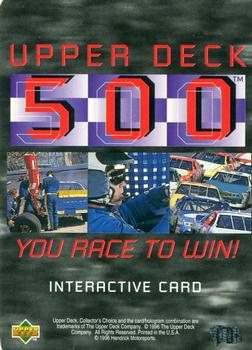 1997 Collector's Choice - Upper Deck 500 #UD58 Ernie Irvan Back