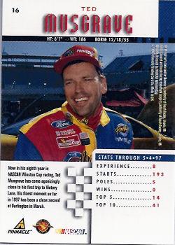 1997 Pinnacle - Artist Proofs #16 Ted Musgrave Back