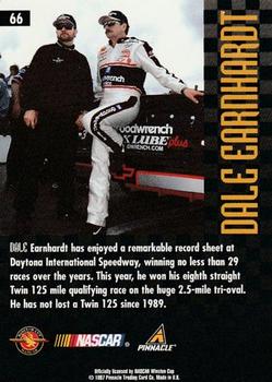 1997 Pinnacle - Artist Proofs #66 Dale Earnhardt's Car Back