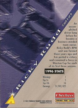 1997 Pinnacle Checkers #4 Ricky Rudd Back