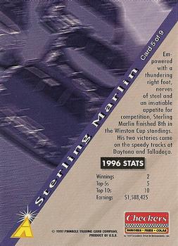1997 Pinnacle Checkers #5 Sterling Marlin Back