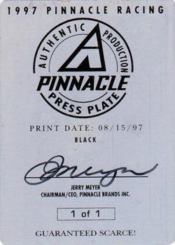 1997 Pinnacle - Press Plates Black Front #83 Michael Waltrip Back