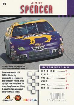 1997 Pinnacle - Trophy Collection #52 Jimmy Spencer's Car Back